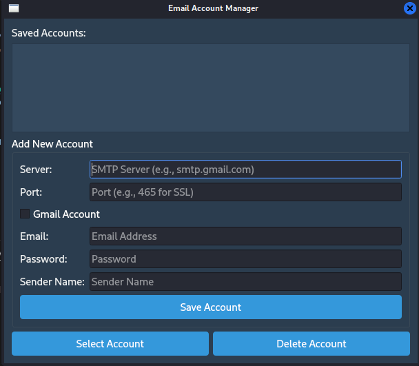 Bulk Email Sender SMTP Login Interface