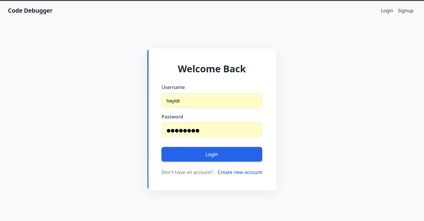 login page